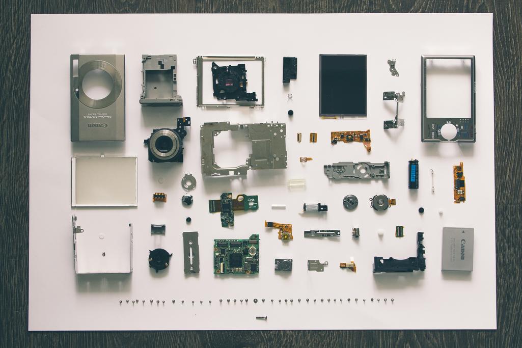 The original arrangement of a camera's parts