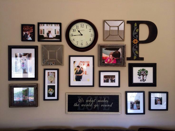 The original photo collage around a wall clock